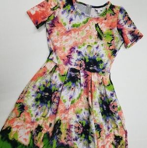 RARE Lularoe Tie Dye Amelia Dress